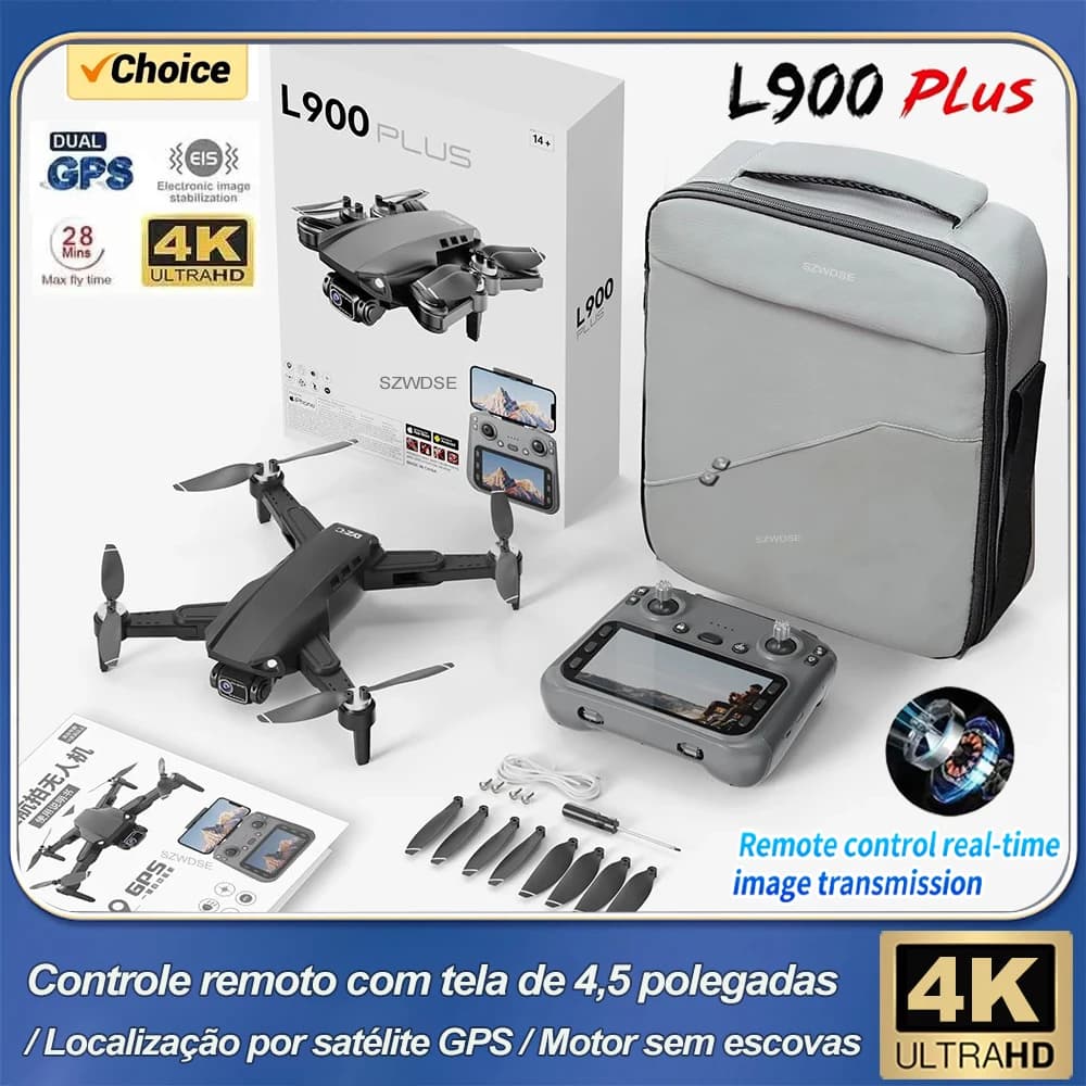 New L900 PLUS 4K Professional Drone With HD Camera Photography GPS Dron Brushless 5G WIFI Screen Remote Control Quadcopter Toys