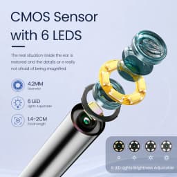 Visual Otoscope Camera 1.38'' Screen Digital Ear Cleaner HD1080P Video Ear Endoscope 6LEDs Ear Wax Removal Tool for Adults Kids