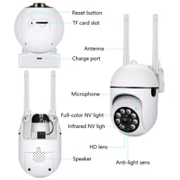 8MP Wifi IP Wireless Security Surveillance PTZ Camera 4X Zoom Cameras Tracking Two-way Audio HD Night Color Cam V360PRO APP