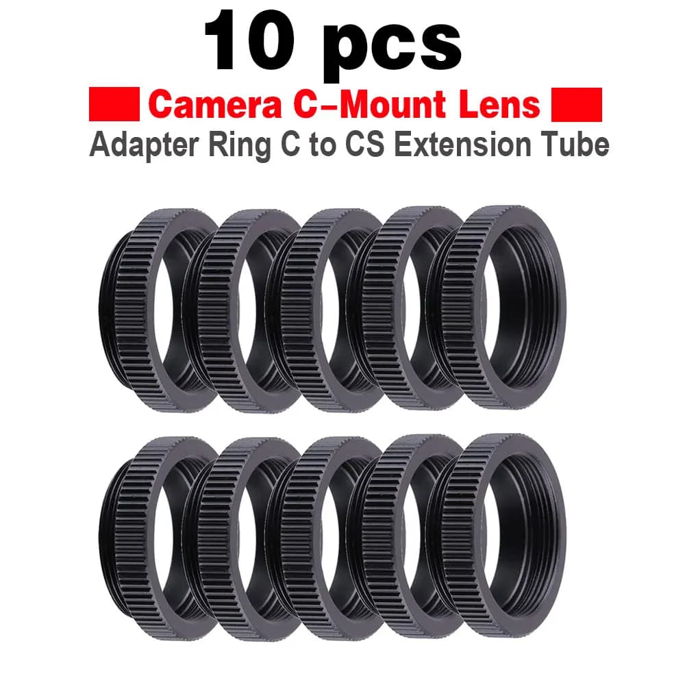 10pcs 5mm Camera C-Mount Lens Adapter Ring C to CS Extension Tube for CCTV Security Cameras