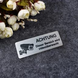 1pcs Aluminum Watch Video Surveillance Warning Sign Private Camera Surveillancewith Sticker With Tape