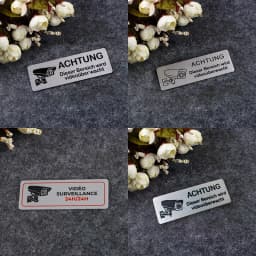 1pcs Aluminum Watch Video Surveillance Warning Sign Private Camera Surveillancewith Sticker With Tape