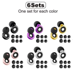 HUAK Plus Ear Plugs Soft Reusable Silicone with Extra Coverage for Swimming Sleeping Learning Concert Motorcyclists Multi Colors