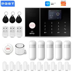 Wireless Alarm System 2.4GWiFi Home Security Kit with Door Motion Sensor Work with SmartLife APP Works with Alexa No Monthly Fee