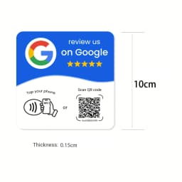 New Programmable NFC 215 Square Stand Card For Google Review Card NFC Station Table 13.56Mhz QR Code Editable Standing Card