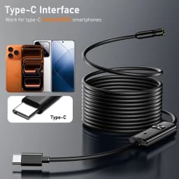 Industrail Endoscope Type-C Video Camera 8mm/5.5mm USB-C Waterproof LEDs Pipe Inspection Borescope for IOS iphone Android Phones