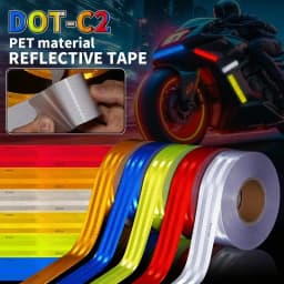 450/250/50CM DOT-C2 Reflective Car Stickers Outdoor Waterproof Warning Tapes White Red Blue Yellow PET Reflectors Safety Strip