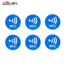 5YOA 6pcs Black NFC RFID Stickers Ntag213 Ntag215 Ntag216 13.56MHz Universal Label Ultralight Token for Patrol Tagging