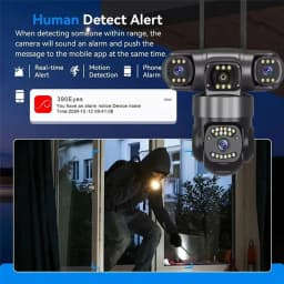 12MP 6K Triple Lenses WiFi IP Camera Outdoor Triple Screens Weatherproof Night Vision Home Security CCTV Surveillance Cam