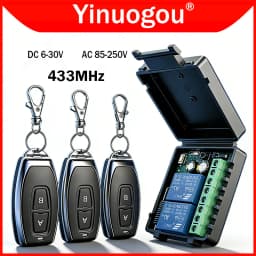 433MHz Remote Control 9V 12V 24V 220V Relay Receiver Module for Garage Door Electromagnetic Lock DIY Motor Signal Transmission
