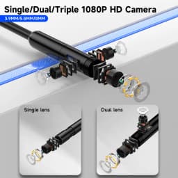 7‘’ IPS Screen Borescope Detachable Design Multiple Lens HD1080P Industrial Endoscope Inspection Camera for Piping Car 1920P