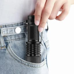 Zoomable Mini SK68 LED Flashlight - Portable XPE Bulb 3 Modes AA Size 5 Battery Powered Super Bright Handheld Torch