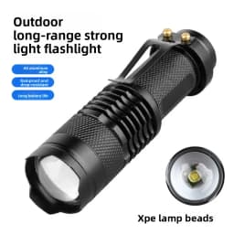 Zoomable Mini SK68 LED Flashlight - Portable XPE Bulb 3 Modes AA Size 5 Battery Powered Super Bright Handheld Torch
