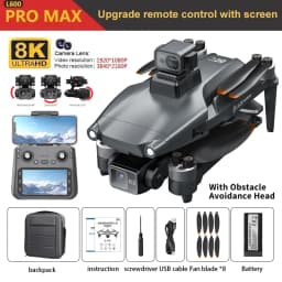 L600 PRO MAX GPS Drone Professional 4K Camera 3-axis Gimbal Aerial UVA 5G FPV Brush Avoiding Obstacle Folding Quadcopter Drones