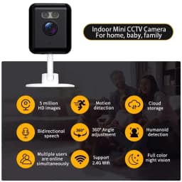 5MP Mini Security Camera Wireless WiFi Indoor Cam with Motion Detection, Smart Life Baby Monitor for Home Surveillance Tuya