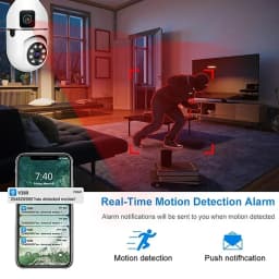 8MP E27 Bulb Surveillance WIFI Camera Dual Lens Indoor Surveillance AI Human Tracking Dual-Storage Design Security Baby Monitor