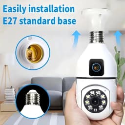 8MP E27 Bulb Surveillance WIFI Camera Dual Lens Indoor Surveillance AI Human Tracking Dual-Storage Design Security Baby Monitor