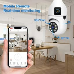 8MP E27 Bulb Surveillance WIFI Camera Dual Lens Indoor Surveillance AI Human Tracking Dual-Storage Design Security Baby Monitor