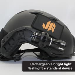 JOAXOR Tactical Helmet Flashlight White LED 60° Rotation Side Mount USB Rechargeable Quick Detach Handheld Light