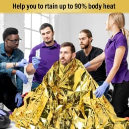 4 Pack Gold Silver Mylar Emergency Thermal Blankets 160×210cm Windproof Waterproof Reflective Survival Space Blankets for Car Em