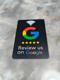 Hilo 13.56Mhz programmable Google Review Card NFC station table NFC Google Reviews display bending card standing brand bracket