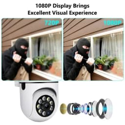 8MP WiFi Camera 2.4G Security Surveillance PTZ IR Night Vision Motion Detection Home Security Camera with 2 Antennas for Child