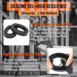 Gel Ear Pads for 3M PELTOR Earmuffs, Personal Protective Equipment ,Comfort Replacement Ear Muffs Cushions,Black