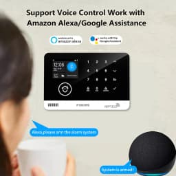 FUERS Alarm System Smart Home WIFI GSM Security Alarm Host Ant-theft with Door Motion Sensor Tuya Smart App control work Alexa