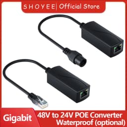 Gigabit PoE 48V to 24V PoE Converter, RJ45 Port Output 24V/1A, IEEE802.3af/at for Passive 24V Devices