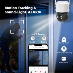 Tuya Smart Life APP 3MP WiFi Battery Solar Auto Motion Tracking PIR Surveillance Security Outdoor PTZ Color Night Vision Camera