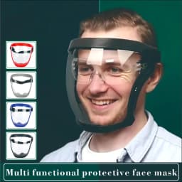 Adjustable Full-Face Protective Mask with Ventilation, Durable Plastic Safety Mask, Transparent Panel & Elastic Strap