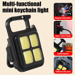 Mini LED Flashlight Magnetic COB Outdoor Camping Pocket Work Light USB Rechargeable Emergency Light