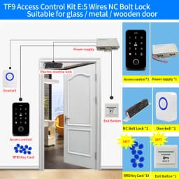 Garage Door Opener Motor Kit with Fingerprint Access Controller Bluetooth Tuya App NFC Lock Power Supply Control for Swing Gates