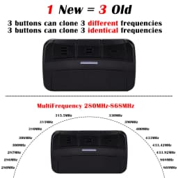 3 in 1 MultiFrequency Garage Doo / Gate Remote Control 280MHz-868MHz Garage Door Opener Command Gate Opener Transmitter Keychain
