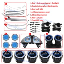Ambient Light 3/12/64 Colours For Mercedes-Benz C/GLC Class Coupe W205 C43 C63 X253 LED Vents Speaker Decorative Light Retrofit