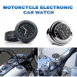 Universal 7/8 Waterproof Chrome Motorcycle Bike Handlebar Mount Quartz Clock Watch Aluminum Luminous Clock Moto Accessories
