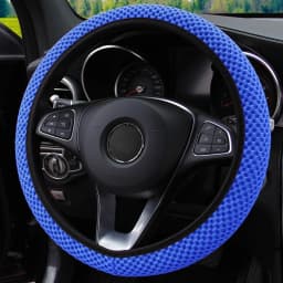 Summer Four Seasons Breathable Massage Comfortable Mesh Cloth Car Steering Wheel Cover Women's Car Accessories Black