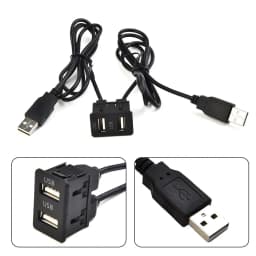 Universal Car Dash Flush Mount USB Port Panel Auto Boat 100cm Extension Cable Adapter For Toyota For Mitsubishi
