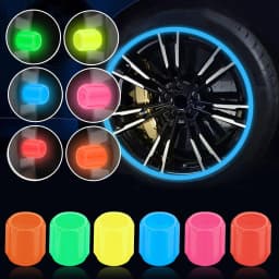 Luminous Caps Fluorescent Night Glowing Stem Caps Car Decor Vehicles Wheel Light Hub Styling Shiny Tyre Cap Motorcycle Univ R2R9