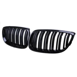 Gloss Black Racing Grill Double Line Slat Grille Car Front Bumper Grilles Kidney For BMW 3 Series E92 E93 M3 2006-2009 2 Door