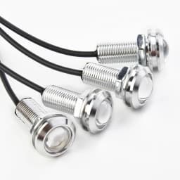 4Pcs Marine Boat LED Light Blue Stern Light Round LED Tail Lamp Silver Waterproof Underwater Runner Side Marker Lights