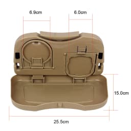 Foldable Car Back Seat Table Auto Drink Food Cup Mini Tray Holder Stand Desk Trash Bin Storage Case Interior Vehicle Accessories