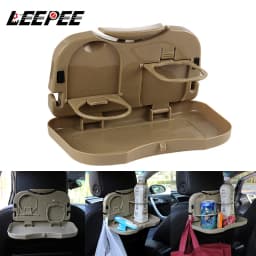 Foldable Car Back Seat Table Auto Drink Food Cup Mini Tray Holder Stand Desk Trash Bin Storage Case Interior Vehicle Accessories