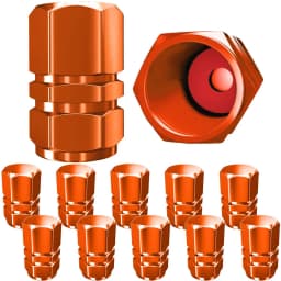 AUTCOAT Tire Valve Caps (12 Pcs) Heavy-Duty Stem Covers | Dust Proof, with O Rubber Seal | Hexagon Design