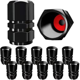 AUTCOAT Tire Valve Caps (12 Pcs) Heavy-Duty Stem Covers | Dust Proof, with O Rubber Seal | Hexagon Design