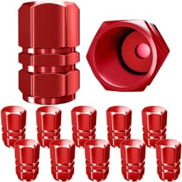 AUTCOAT Tire Valve Caps (12 Pcs) Heavy-Duty Stem Covers | Dust Proof, with O Rubber Seal | Hexagon Design