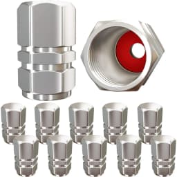 AUTCOAT Tire Valve Caps (12 Pcs) Heavy-Duty Stem Covers | Dust Proof, with O Rubber Seal | Hexagon Design