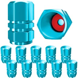 AUTCOAT Tire Valve Caps (12 Pcs) Heavy-Duty Stem Covers | Dust Proof, with O Rubber Seal | Hexagon Design