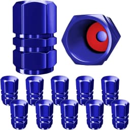 AUTCOAT Tire Valve Caps (12 Pcs) Heavy-Duty Stem Covers | Dust Proof, with O Rubber Seal | Hexagon Design
