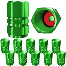 AUTCOAT Tire Valve Caps (12 Pcs) Heavy-Duty Stem Covers | Dust Proof, with O Rubber Seal | Hexagon Design